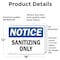 Signmission Sanitizing Only, 18 in W x Rectangle, Vinyl Decal OS-2PACK-NS-D-1218-L-18241 - alternate 3